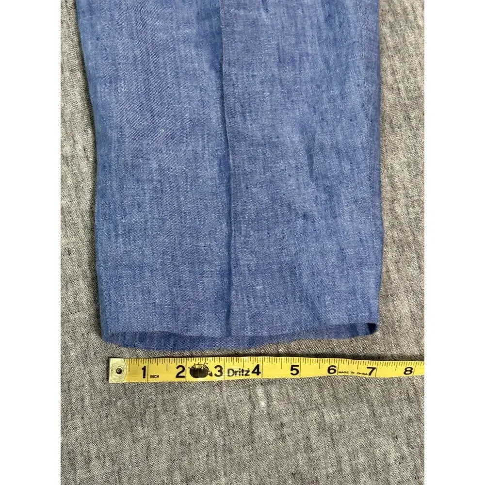 Inserch Linen Pants Mens 42x29 Blue Flat Front Lightweight Beachy Outdoors